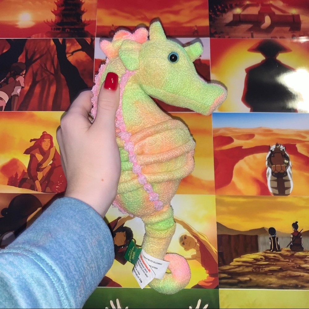 cute colorful seahorse plushie